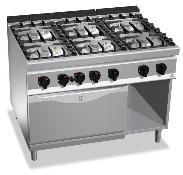 Gastronomie Gasherd mit Elektrobackofen ECO-POWER 48kW mit Pilotflamme