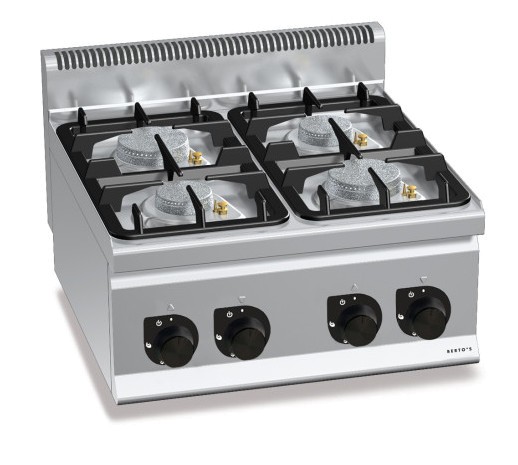 Gastro Gasherd mit 4 Flammen als Tischgerät der Serie 600er ECO-POWER Leistung 19 kW