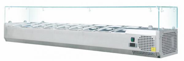 Kühlaufsatz 2000mm für 9x GN 4 aus Edelstahl für Pizzeria