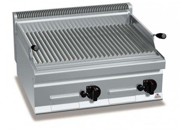 Gastro Gas-Lavasteingrill mit V-Profil Roste Leistung 13,8kW
