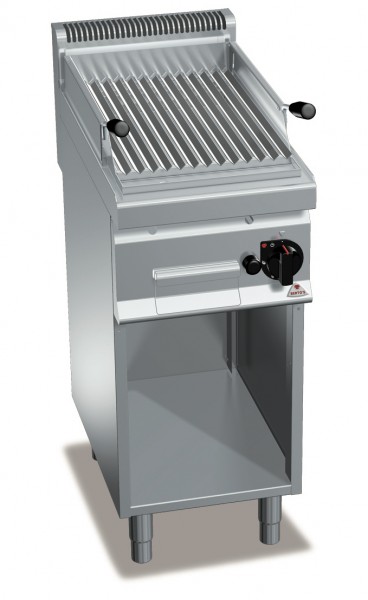 Gastro Gas-Lavasteingrill mit V-Profil Roste Leistung 6,9kW