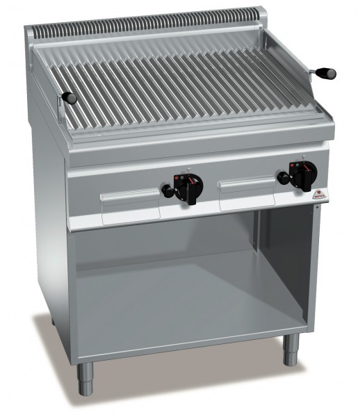 Gastro Gas-Lavasteingrill mit V-Profil Roste Leistung 13,8kW