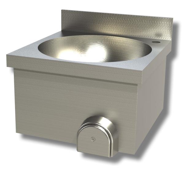 Gastrotecno Handwaschbecken mit Kniebedienung B 400 x T 400 x H 235 mm