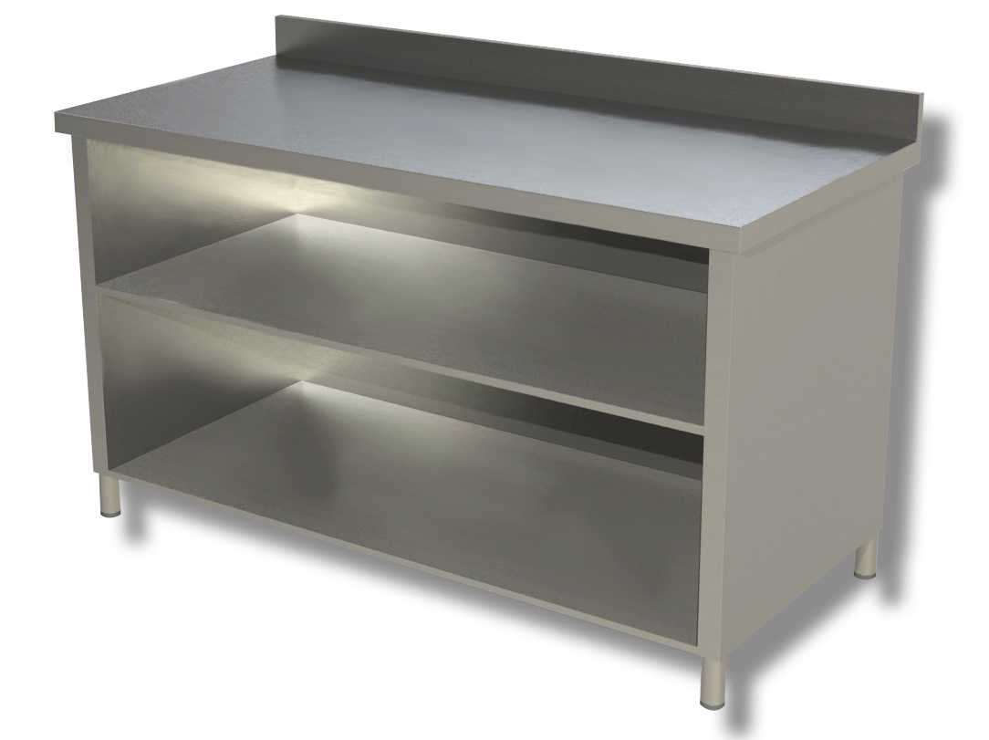 Arbeitsschrank Offen mit Aufkantung 100x60cm - Gastrotecno