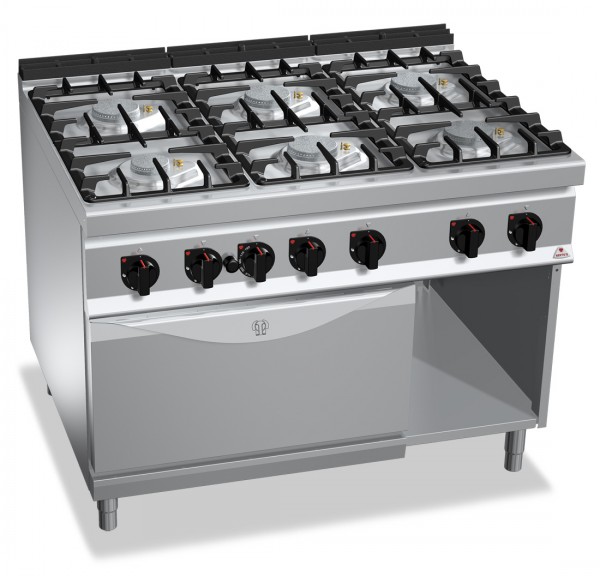 Gastronomie Gasherd mit Gasbackofen ECO-POWER 55,8kW mit Pilotflamme