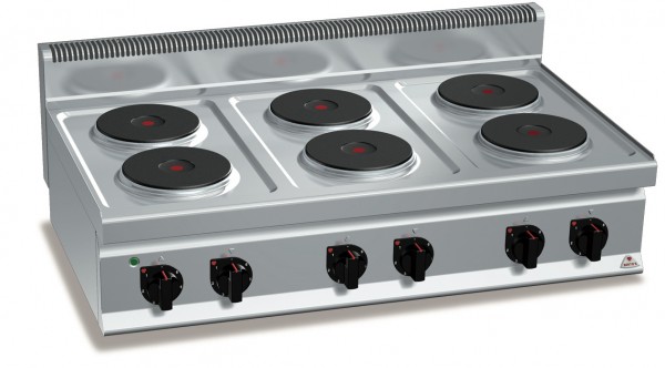 Bertos Gastro Herd Elektro Tischherd mit 6 Platten Leistung 15,6kW