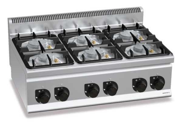 Gastro Gasherd mit 6 Flammen als Tischgerät der Serie 600er ECO-POWER Leistung 28,5 kW