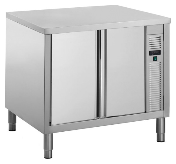 Gastro Wärmeschrank aus Edelstahl mit Schiebetüren B 1000 x T 700 x H 850 mm