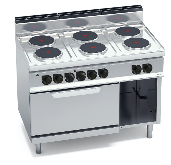 Bertos Gastro 6 Platten Elektroherd mit Backofen Leistung 23,1kW