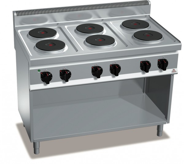 Bertos Robuster Gastro E-Herd mit 6 Kochfelder als Standgerät Leistung 15,6kW