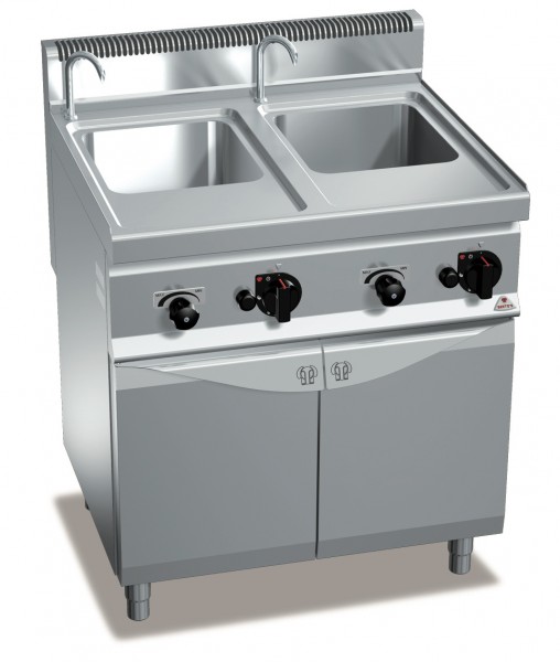 Gas-Nudelkocher 2x 25 Liter Wanne 24kW mit Wasseranschluss