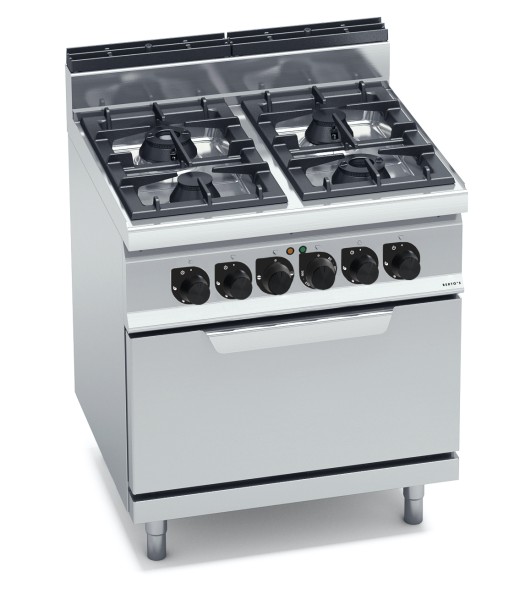 Gastronomie Gasherd mit 4 Brenner und Elektro Backofen Serie HIGH-POWER mit 21kW