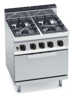 Gasherd mit 4 Flammen und Gasbackofen Serie HIGH-POWER mit 28,8kW Gasherd mit 4 Flammen und Gasbackofen Serie HIGH-POWER mit 28,8kW