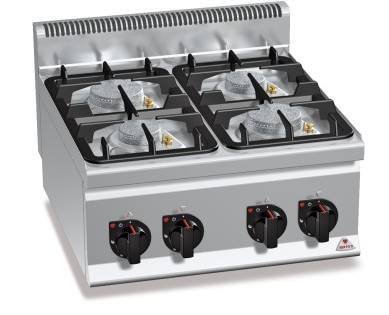 Gastro Gasherd mit 4 Flammen Tischgerät Serie PLUS 600 ECO-POWER Leistung 19kW