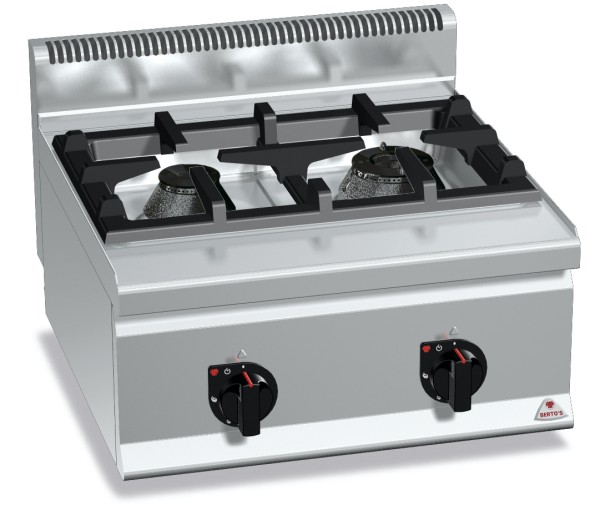 Gastro Gasherd mit 2 Flammen Tischgerät Serie PLUS 600 HIGH-POWER Leistung 10,5kW