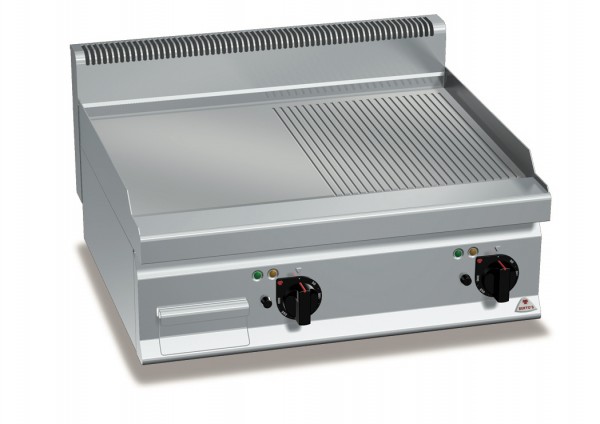 Elektrogrill mit Glatte/Gerillte Platte Tischgerät 9,6kE
