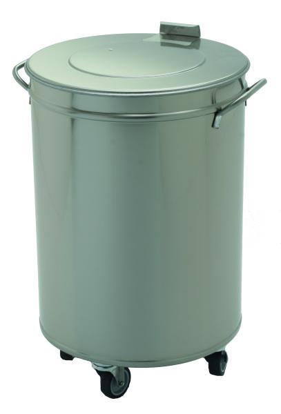 Gastro Abfalleimer Edelstahl mit Deckel 50 Liter